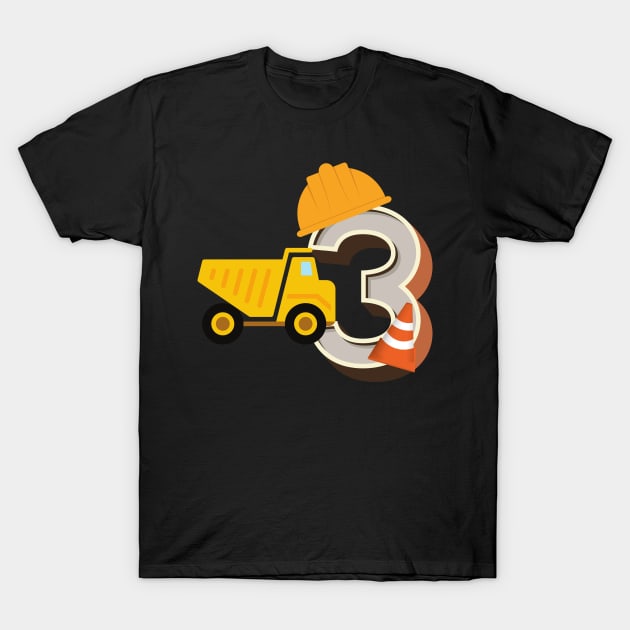 3rd Birthday Boy Construction Shirt T-Shirt by pmeekukkuk